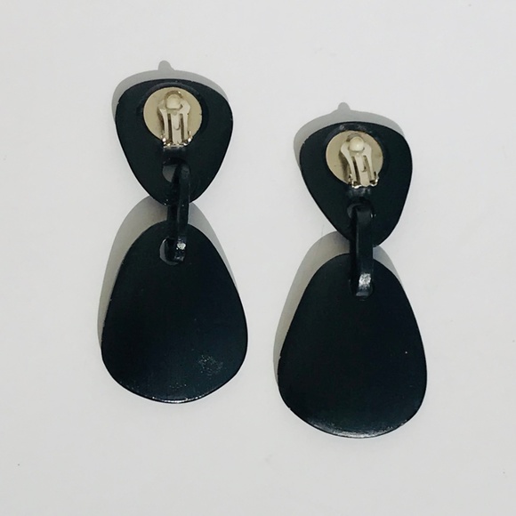 Aboriginal pattern clip-on earrings, vintage - Picture 4 of 4